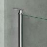Badewannenabtrennung EGO-1121, 6 mm Sicherheitsglas, transparent oder teilweise sandgestrahlt, 94 x 140 cm, um 180° schwenkbar