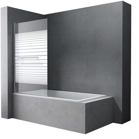 Badewannenabtrennung EGO-1121, 6 mm Sicherheitsglas, transparent oder teilweise sandgestrahlt, 94 x 140 cm, um 180° schwenkbar