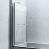 Badewannenabtrennung EGO-1121, 6 mm Sicherheitsglas, transparent oder teilweise sandgestrahlt, 94 x 140 cm, um 180° schwenkbar