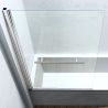 Badewannenabtrennung EGO-1121, 6 mm Sicherheitsglas, transparent oder teilweise sandgestrahlt, 94 x 140 cm, um 180° schwenkbar