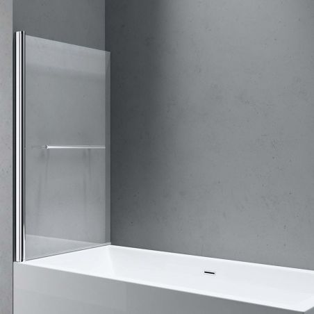 Badewannenabtrennung EGO-1121, 6 mm Sicherheitsglas, transparent oder teilweise sandgestrahlt, 94 x 140 cm, um 180° schwenkbar