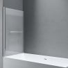 Badewannenabtrennung EGO-1121, 6 mm Sicherheitsglas, transparent oder teilweise sandgestrahlt, 94 x 140 cm, um 180° schwenkbar
