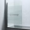 Badewannenabtrennung EGO-1121, 6 mm Sicherheitsglas, transparent oder teilweise sandgestrahlt, 94 x 140 cm, um 180° schwenkbar
