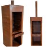 Kamin mit Grill, Gartenkamin, Rost, 1,5 mm Cortenstahl, Stauraum für Holz, 60 x 50 x 150 cm, Atlas