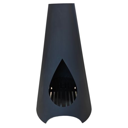 Kamin, Feuerstelle, Schwarz, Höhe 120 cm, 1,5 mm Cortenstahl, Hades