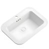 Waschbecken, glänzend weiß, halb eingelassen, mit Armaturenloch, Sanitärkeramik, 60x44 cm, Monza
