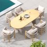 Gartenmöbel-Set, 6 Stühle, ausziehbarer Tisch, für Terrasse, Garten, aus Aluminium und Seilgeflecht, inklusive Kissen, Riviera