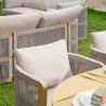Gartenmöbel-Set, 6 Stühle, ausziehbarer Tisch, für Terrasse, Garten, aus Aluminium und Seilgeflecht, inklusive Kissen, Riviera