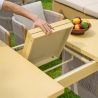 Gartenmöbel-Set, 6 Stühle, ausziehbarer Tisch, für Terrasse, Garten, aus Aluminium und Seilgeflecht, inklusive Kissen, Riviera