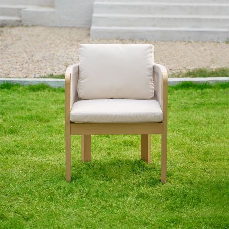 Gartenmöbel-Set, 6 Stühle, ausziehbarer Tisch, für Terrasse, Garten, aus Aluminium und Seilgeflecht, inklusive Kissen, Riviera