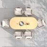 Gartenmöbel-Set, 6 Stühle, ausziehbarer Tisch, für Terrasse, Garten, aus Aluminium und Seilgeflecht, inklusive Kissen, Riviera