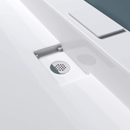 Doppelwaschbecken EGO19, Weiß, glänzend, 120 cm, Marmor-Verbundwerkstoff, Wand- oder Aufsatzmontage, mit einem Armaturenloch