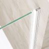 Duschtür EGO-24, teilweise sandgestrahlt, Öffnungswinkel 180°, Breite 90–100 cm, Nano-Easy-Clean-Beschichtung
