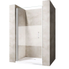 Duschtür EGO-24, teilweise sandgestrahlt, Öffnungswinkel 180°, Breite 90–100 cm, Nano-Easy-Clean-Beschichtung