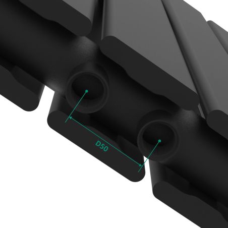 Heizkörper, Doppelheizkörper aus Stahl, mattschwarz, 1942 W, 123 x 60 cm, für Wohnzimmer oder Schlafzimmer, Alesia