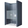 Duschtür EGO-24D, 6 mm Sicherheitsglas, transparent, 180°-Öffnung, 80–85–100–140 cm, Nano-Easy-Clean-Beschichtung