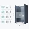Duschtür EGO-24D, 6 mm Sicherheitsglas, transparent, 180°-Öffnung, 80–85–100–140 cm, Nano-Easy-Clean-Beschichtung