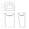 Waschtisch EGO 40, Weiß, glänzend, 60 x 45 x 90 cm, Standmodell, Marmor-Verbundwerkstoff, mit Armaturenloch
