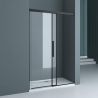 Duschtür Ego 12, Mattschwarz, 100–120–140x195 cm, Schiebetür, 6 mm Sicherheitsglas, Nano Easy Clean