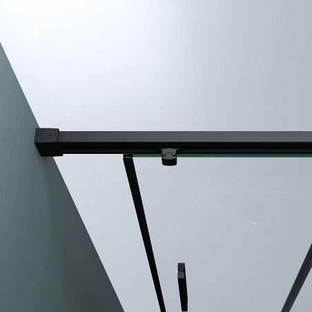 Duschtür Ego 12, Mattschwarz, 100–120–140x195 cm, Schiebetür, 6 mm Sicherheitsglas, Nano Easy Clean