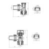Seitenanschlusshahn, Messing, Anschluss 1/2”, Weiß