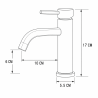 Waschbeckenarmatur, Mattgold, mit Perlator, Edelstahl, Waschbeckenmontage, Fino