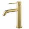 Waschbeckenarmatur, Mattgold, mit Perlator, Edelstahl, Waschbeckenmontage, Fino
