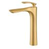 Waschbeckenarmatur Brandi, Mattgold, Höhe 30 cm, Aufsatzmontage