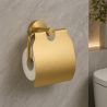 Toilettenpapierhalter mit Klappe, Mattgold, Stahl, modernes Design, Velvet