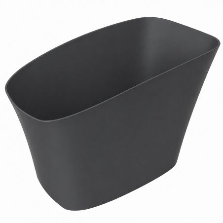 Japanische Badewanne, Mineralverbund, MatteAnthracite, 120x58 cm, Wärmeisolierung, Abfluss inklusive, Freistehend, Sakura