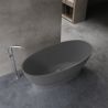 Badewanne, freistehend, Mineralverbund, Ablauf inklusive, Matte Anthracite, 160x83 cm, Edena