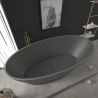Badewanne, freistehend, Mineralverbund, Ablauf inklusive, Matte Anthracite, 160x83 cm, Edena