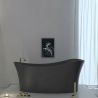 Badewanne, freistehend, Mineralverbund, Ablauf inklusive, Matte Anthracite, 150x78 cm, Nice