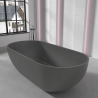 Badewanne, Coroian-Verbundwerkstoff, Anthrazit matt, 180 x 85 cm, Wärmedämmung, freistehend, Runa