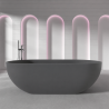Badewanne, Coroian-Verbundwerkstoff, Anthrazit matt, 180 x 85 cm, Wärmedämmung, freistehend, Runa
