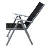 Gartenmöbel-Set für die Terrasse, großer Tisch mit matter Glasplatte, 6 klappbare Aluminiumstühle, 150 x90x75 cm, Clinton