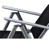 Gartenmöbel-Set für die Terrasse, großer Tisch mit matter Glasplatte, 6 klappbare Aluminiumstühle, 150 x90x75 cm, Clinton