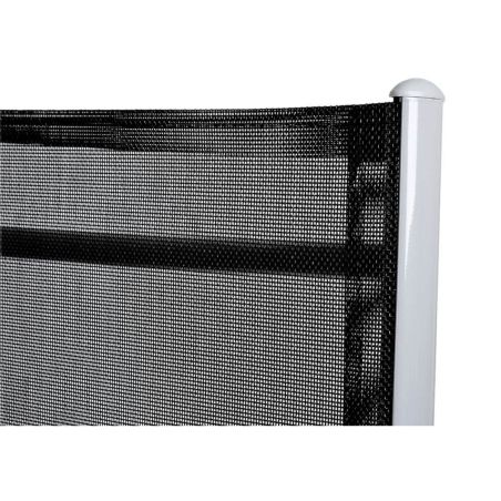 Gartenmöbel-Set für die Terrasse, großer Tisch mit matter Glasplatte, 6 klappbare Aluminiumstühle, 150 x90x75 cm, Clinton