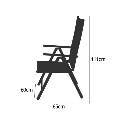 Gartenmöbel-Set für die Terrasse, großer Tisch mit matter Glasplatte, 6 klappbare Aluminiumstühle, 150 x90x75 cm, Clinton