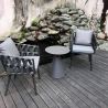 Stuhl Riga, für Terrassenmöbel, Aluminium, 5 cm Kissen, Seilgeflecht, 58 x 64,5 x 75 cm