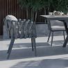 Stuhl Riga, für Terrassenmöbel, Aluminium, 5 cm Kissen, Seilgeflecht, 58 x 64,5 x 75 cm