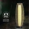 Solarlampe, Geflecht aus Polyrattan, USB-Ladefunktion, Batterie inklusive, Schutzart IP65, 74 cm, warmes Licht, Solar Boho