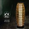Solarlampe, Geflecht aus Polyrattan, USB-Ladefunktion, Batterie inklusive, Schutzart IP65, 73 cm, warmes Licht, SunBoho