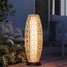 Solarlampe, Geflecht aus Polyrattan, USB-Ladefunktion, Batterie inklusive, Schutzart IP65, 73 cm, warmes Licht, SunBoho