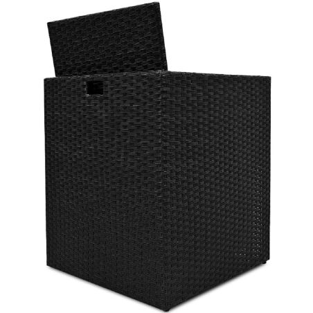 Gartenmöbel-Set für,Terrasse, faltbarer Cube, 6 Stühle mit verstellbarer Rückenlehne, 4 Hocker, 180x120x74 cm, Schwarz, Michigan