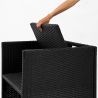 Gartenmöbel-Set für,Terrasse, faltbarer Cube, 6 Stühle mit verstellbarer Rückenlehne, 4 Hocker, 180x120x74 cm, Schwarz, Michigan