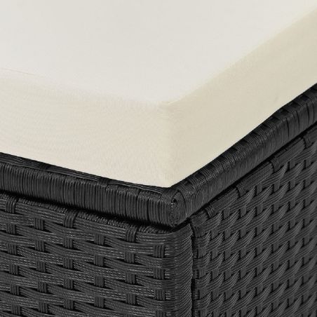 Gartenmöbel-Set für,Terrasse, faltbarer Cube, 6 Stühle mit verstellbarer Rückenlehne, 4 Hocker, 180x120x74 cm, Schwarz, Michigan