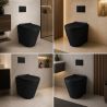 Toilettenschüssel EGO Galo, Rimless, Mattschwarz, Bodenmontage, Duroplast Slim Soft-Close Abdeckung inklusive