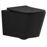 EGO Alfonso Rimless Toilettenschüssel, Mattschwarz, Power Color, hängende Montage, Duroplast Slim Soft-Close-Deckel inklusive