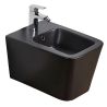 Bidet Alfonso, Mattschwarz, Power Colour, 52x35cm, Wandmontage, mit Überlauf
